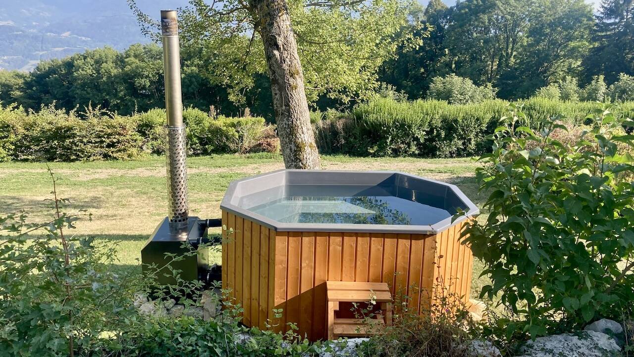 Bain nordique utilisé en hiver